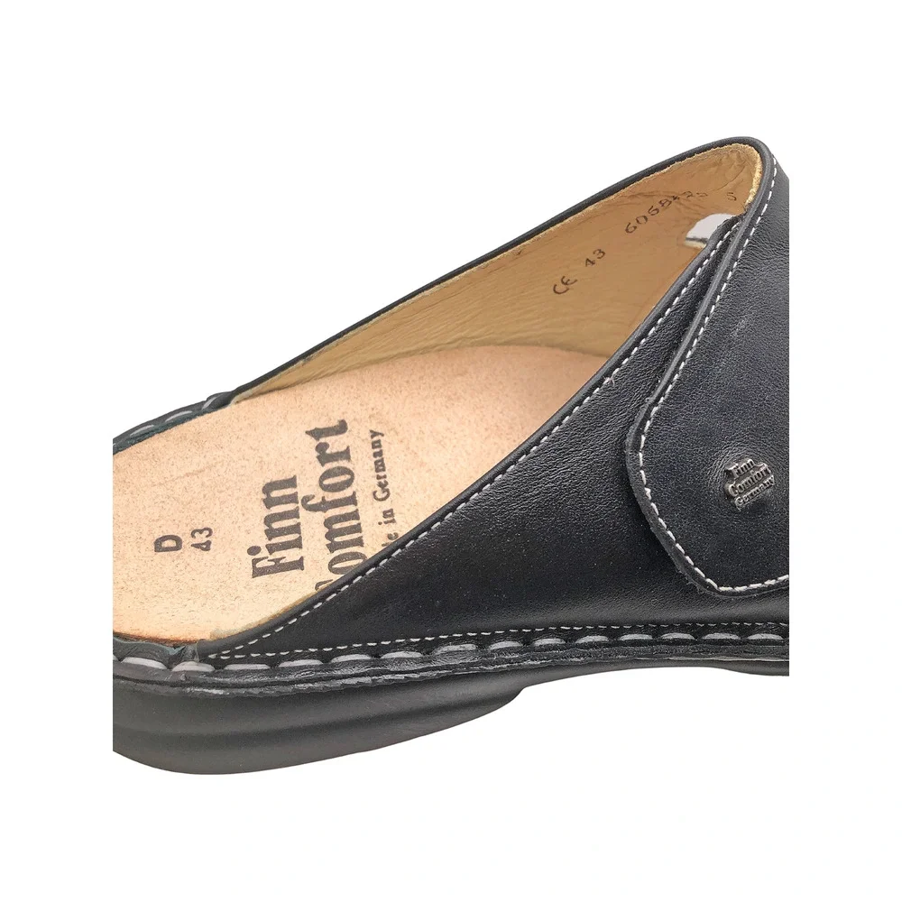Finn Comfort Stanford Black Leather Clogs Women 11.5 US NNT